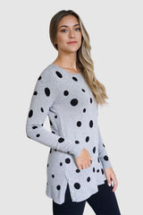 Polka Dot Sweater with Pearls