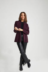 Mid-Length Shawl-Collar Cardigan