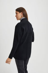 Mid-Length Shawl-Collar Cardigan