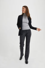 Mid-Length Shawl-Collar Cardigan