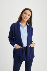 Mid-Length Shawl-Collar Cardigan