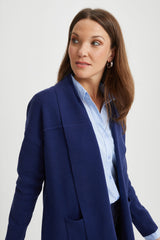Mid-Length Shawl-Collar Cardigan