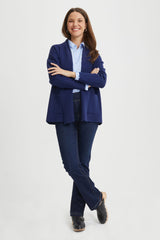 Mid-Length Shawl-Collar Cardigan