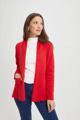 Mid-Length Shawl-Collar Cardigan
