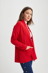 Mid-Length Shawl-Collar Cardigan