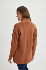 Mid-Length Shawl-Collar Cardigan