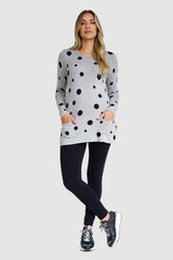 Polka Dot Sweater with Pearls