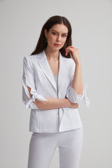 Bow Sleeve Bi-Stretch Blazer
