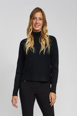 Mock Neck Ribbed Sweater