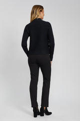 Mock Neck Ribbed Sweater