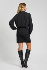 Tie Blouse with Puff Sleeves