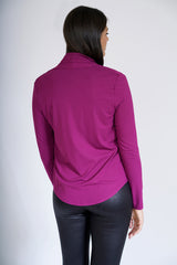 Draped V-Neck Long Sleeve Top