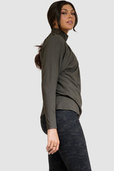 Mock Neck Puff Sleeve Top