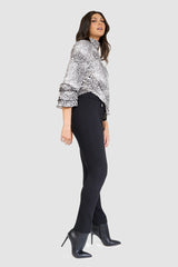 Leopard Mock Neck Jersey Top