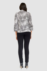 Leopard Mock Neck Jersey Top