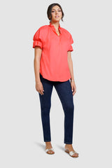 Ruffle Collar Poplin Shirt