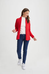 Mid-Length Shawl-Collar Cardigan