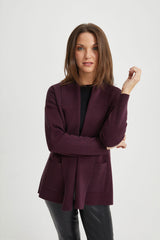 Mid-Length Shawl-Collar Cardigan