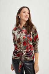 Red Bouquet Print Shirt