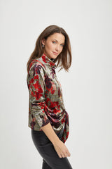 Red Bouquet Print Shirt