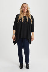 Plus-Size Asymmetric Sharkbite Hem Tunic Top