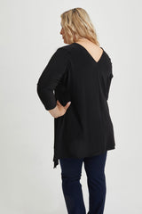 Plus-Size Asymmetric Sharkbite Hem Tunic Top