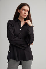 Cotton Split-Neck Shirt
