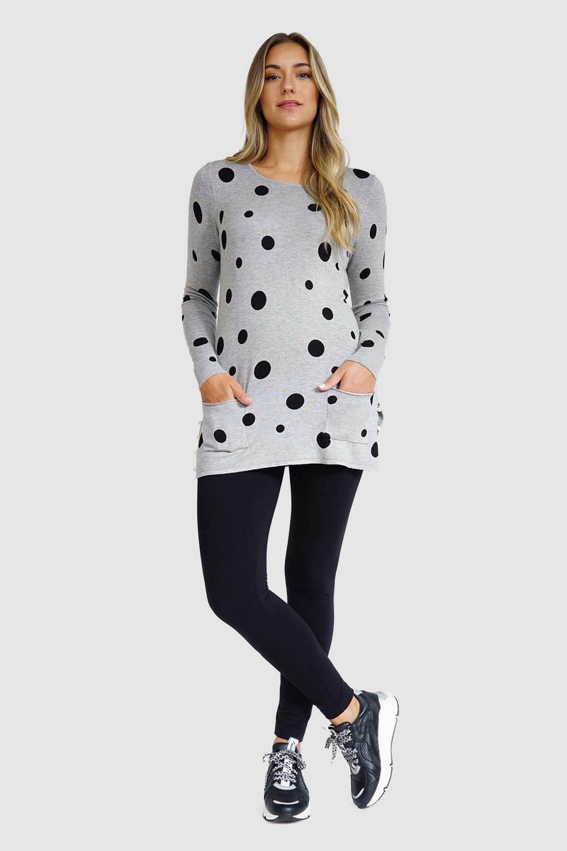 Polka Dot Sweater with Pearls – Raffinalla - Main Image