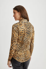 Leopard Print Draped V-Neck